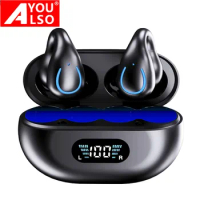 Youalso Air Buds Pods Ear Clip Wireless Earbuds Mini Sport Headsets Bluetooth Air Bone Conduction Headphones Driving Earphones