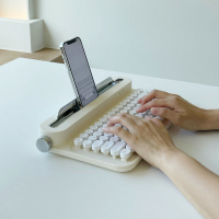 韓國Actto平板電腦外接藍牙無線鍵盤復古圓點打字機 ipad手機 支架 全館免運