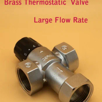 BSP Brass G1" DN25 Solar Energy Shower Mixer Thermostatic Valve DN20/G3/4"Automatic mixing valve