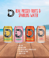 Dalston Real Pressed Fruits Sparkling Water | ElderFlower | Ginger | Peach | Rhubarb | No Sugar | 33