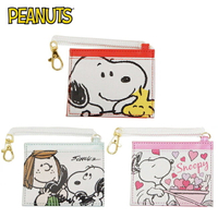 【日本正版】史努比 皮質 彈力票卡夾 票夾 證件套 悠遊卡夾 Snoopy PEANUTS