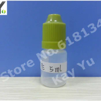 Wholesale Free shipping 5ml PE childproof cap plastic bottle with normal tip for 5000pcs E-cigarette bottle