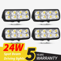 Mini 8 LED Motorcycle Headlights Super Bright Spotlights Waterproof Motorbike Auxiliary Driving Lights