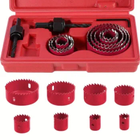 11pcs Hole Saw Set Hole Saw Kit With 8Pcs Saw Blades Durable Carbon Steel Metal Circle Power Drill Hole Cutter for Wood Plastic