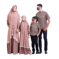 BAJU GAMIS COUPLE KELUARGA MAUVE PINK RASHBERRY LATTE MOTIF POLOS RENDA BORDIR MOTIP FAMILY SET S