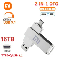 Xiaomi 2TB Metal Usb 3.0 Flash Drives High Speed Pendrive 1TB 16TB Usb Drive Portable SSD Memoria Usb Flash Disk TYPE-C Adapter