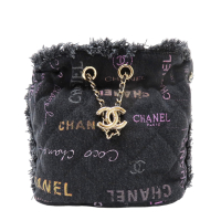 【二手名牌BRAND OFF】CHANEL 香奈兒 灰色 丹寧 Denim Mood 水桶 肩背包 #再降價