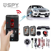 SPY 2 Way Car Alarm System APP Remote Start PKE Security Keyless Entry Gasoline Diesel Car Newly Added Smart Headlight Module