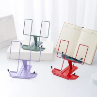 Adjustable Bookshelf Stand Kitchen Bookshelf Metal Page Clips for Children Reading Music Stand