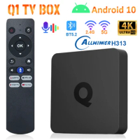 Q1 Smart TV Box Allwinner H313 Android 10 2GB 16GB Dual Band Wifi BT5.2 4K Media Player Android TV Box Set Top Box