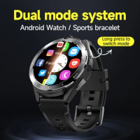 4G LTE Android 11 Smart Watch Men 1.6" 400*400 HD Screen 6G +128GB WIFI GPS Dual System Chip Dual Cameras Game Smartwatch Men