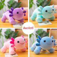 25cm Cute Stand Axolotl Stuffed Animal Plush Toy Pink Axolotl Plushie Pillow Doll Kids Birthday Gift Home Decoration