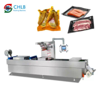 Automatic Meat Frozen Food Vacuum Packaging Machine Continuous Stretch Film Thermoforming Vacuum Packaging Machine