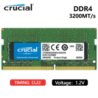 Crucial Ram DDR4 3200MHz 32GB Laptop Memory SODIMM 8GB 16G 32GB Single Rank CL22 1.2V Unbuffered 260-Pin Notebook RAM Memorial