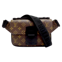 【二手名牌BRAND OFF】LOUIS VUITTON LV 路易威登 棕色 原花 帆布 S Lock 腰包 郵差包 M45806