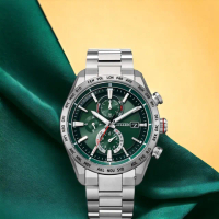 【CITIZEN 星辰】GENTS系列 商務 光動能 電波錶 手錶 綠色 男錶(AT8181-63W 慶端午/指針手錶/包粽)