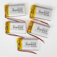 5 PCS 3.7V 300mAh 502035 Lithium Polymer LiPo Rechargeable Battery 502035 For MP3 GPS PSP Vedio Game bluetooth Recorder Watch