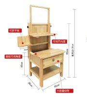 實木畫架 一體畫凳畫室桌子實木畫桌升降畫桌畫室布置畫室桌椅實木畫架椅【XXL14908】