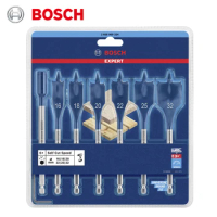 Bosch 2608900334 Woodworking Spade Drill Bits Set with Hex Shank 7 Piece Expert SelfCut Speed Flat Bit Power Tools Accessories