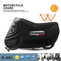 Motorcycle Cover UV Protection Dustproof Snowproof Outdoor All Years Motorcycle Waterproof Cover For Royal Enfield Meteor 350