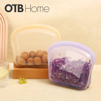 【OTB HOME】3D鉑金矽膠保鮮袋1800ml 2入組 七色任選(副食品儲存袋 料理袋 可隔水加熱 可機洗)