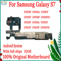 Original Unlocke Mainboard For Samsung Galaxy S7 G930F G930FD G930V S7 edge G935F G935FD Motherboard 100% Tested Logic Board 32g