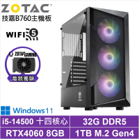 技嘉B760平台[鉑金戰神W]i5-14500/RTX 4060/32G/1TB_SSD/Win11