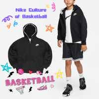 Nike 連帽外套 Culture of Basketball 黑 白 微刷毛 長袖 保暖 塗鴉 大童款 DQ8802-010