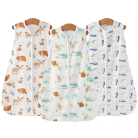 Babymommy👶2 Ways Zip Baby Swaddle Zipper Newborn Infant Cotton Sleeping Bag Sleeveless Bedung Bayi