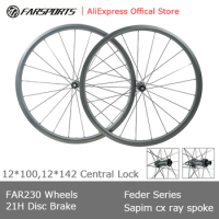 Farsports Feder Disc Brake FAR230 SP Central Lock Tubeless Wheelset 21H/21H Carbon Wheels