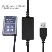 PS-BLN1 BLN-1 BLN1 Dummy Battery DC Coupler + 5V USB Power Bank Cable for Olympus Digital Camera OM-D E-M5 II 2 E-M1 PEN E-P5