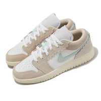 【NIKE 耐吉】Air Jordan 1 Low SE GS 大童 女鞋 珊瑚粉 藍 麂皮 AJ1 花邊(DZ5356-800)