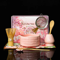 Japanese Matcha Set 7-Piece Matcha Bowl with Spout Chrysanthemum Gift Box Tea Set Tea Whisk Tea Cere