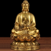 黃銅三寶佛像擺件釋迦牟尼佛阿彌陀佛藥師佛室內寺廟佛堂居家供奉