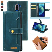 Samsung Galaxy A8 plus A730 Case Notebook Style Card Case Leather Wallet Flip Cover For Samsung A8 plus Luxury Cover Stand Card