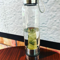 【黃水晶】天然水晶能量瓶 礦石水瓶 能量水晶玻璃水瓶