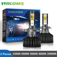 YHKOMS H4 H7 LED Bulb Car Headlight H1 H8 H9 H11 4300K 5000K 6500K 8000K F2 Auto Fog Lamp Car Accessories Bulbs Automobiles 12V