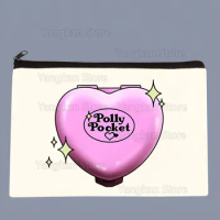 Polly Pocket Cute Solid Color Canvas Coin Purse Small Fresh New Zipper Key Bag Hand Gift Bag