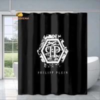 P-Philipp Plein Logo Exquisite Shower Curtain Fashionable Decorative Gift Adult Children's Bathroom Waterproof and Mildew-proof