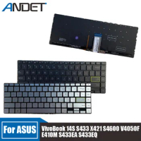 New Original For ASUS VivoBook 14S S433 X421 S4600 V4050F E410M S433EA S433EQ With Backlight Laptop Keyboard US Black Silver