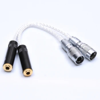 Dual 3.5mm Female Audio Adapter Silver Plated Cable for Dan Clark Audio Mr Speakers Ether Alpha Dog Prime