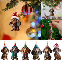 7piece Festive Atmosphere With Funny Dogs Christmas Tree Hanging Ornaments Gift Ideas Easy Hanging