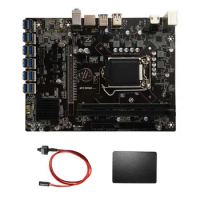 B250C BTC Mining Motherboard with 120G SSD+Switch Cable 12X PCIE to USB3.0 GPU Slot LGA1151 Computer Motherboard