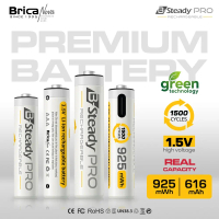 Brica B-Steady PRO 1.5V AAA x4 Li-Ion Rechargeable Battery - Baterai AAA