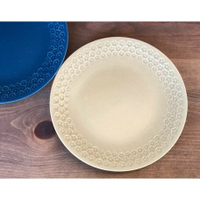 日本製美濃燒 雛菊花邊餐盤  盤子 菜盤 碟子 陶瓷盤 廚房用品 廚房餐具 義大利料理 海鮮盤 果盤可微波爐/洗碗機