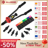 [COD] ALLSOME BT-607 16\ Manual Riveter Gun Kit Alat Rivet Tangan Alat Tetapan Nat Rivet Penetap Nat