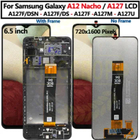 For Samsung Galaxy A12 Nacho A127 LCD Display WIth Frame Touch Panel Screen Digitizer Assembly For Samsung A127F,A127M,A127U LCD