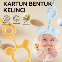 0-2 baby teether tali anti hilang rantai anti hilang mainan tumbuh gigi silikon anak klip anti hilan