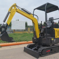 Mini Small Crawler Bagger Digger Excavator Mini 1.7ton T Compact Mini Excavator With Side Swing Function