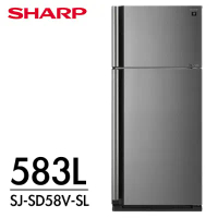 【SHARP 夏普】583L 自動除菌離子變頻雙門電冰箱 炫耀銀 SJ-SD58V-SL